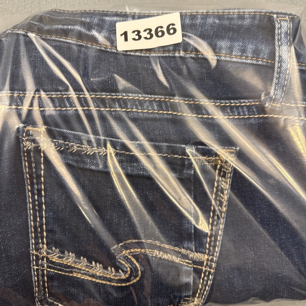 Women's Silver boyfriend Jeans Co W31/L25 straight dark wash whiskering - Picture 10 of 10